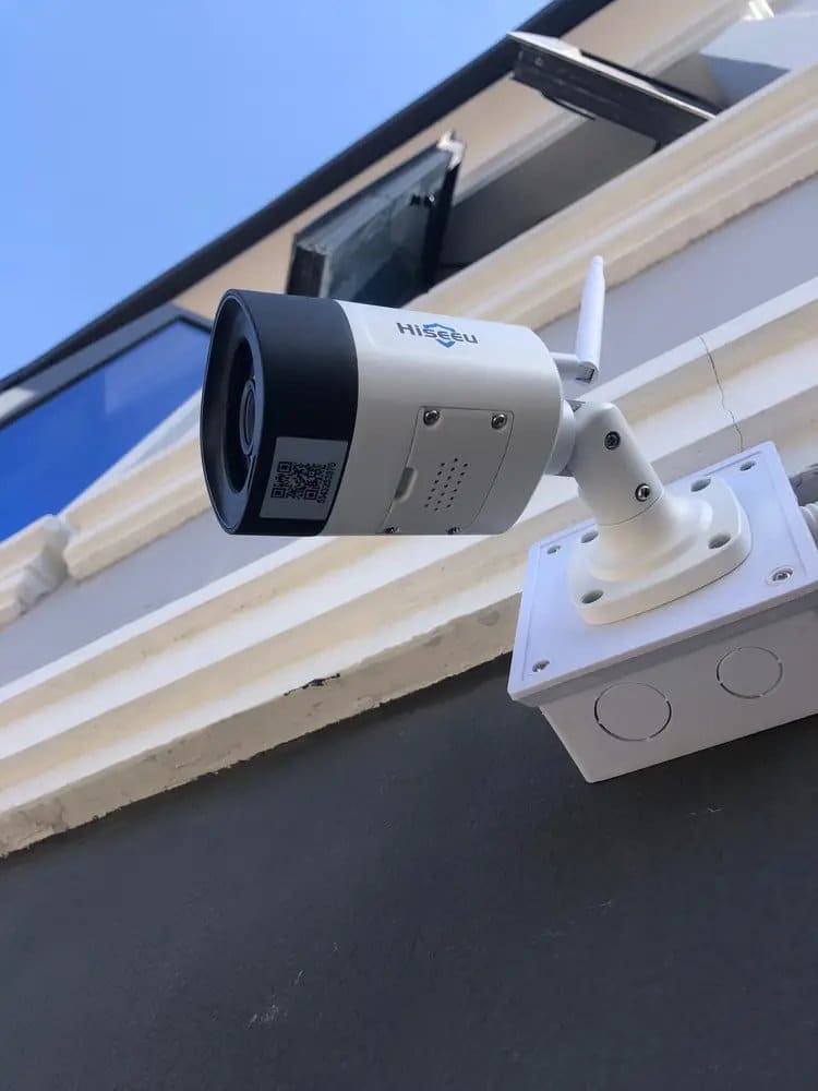 Outdoor security CCTV camera installation for residential home safety